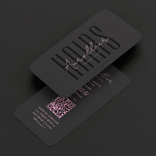 Carte De Visite Coiffeuse Styliste Beauté Salon esthétique Noir ro