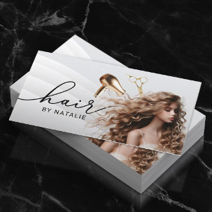 Carte De Visite Coiffeuse Styliste Curly Coiffure Beauté Salon