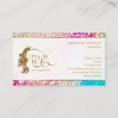 Carte De Visite Coiffeuse styliste moderne typographie or extensio (Dos)