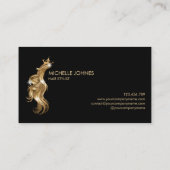 Carte De Visite Coiffeuse styliste moderne typographie or extensio (Dos)