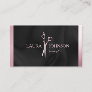Carte De Visite Coiffeuse Styliste Parties scintillant rose ciseau