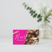 Carte De Visite Coiffeuse Styliste Pink Beauty Girl Salon & SPA (Debout devant)
