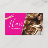 Carte De Visite Coiffeuse Styliste Pink Beauty Girl Salon & SPA (Devant)