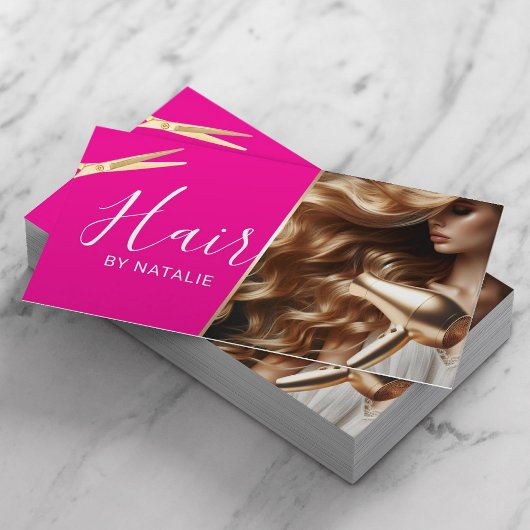 Carte De Visite Coiffeuse Styliste Pink Beauty Girl Salon & SPA