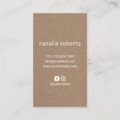 Carte De Visite Coiffeuse Stylo Cisailleur Logo Main Logo Rustique (Dos)