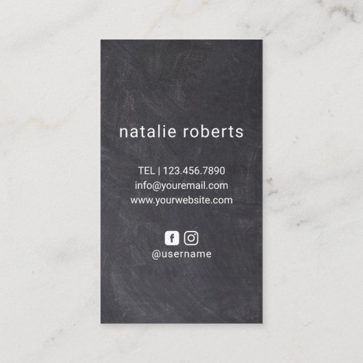 Carte De Visite Coiffeuse Stylo Ciseau Logo de la main Chalk Coiff (Dos)