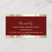 Carte De Visite Coiffeuse Stylo Coiffeuse Ciseaux d'or Bourgogne (Dos)