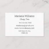 Carte De Visite coiffure chic de mariée style 3 photos collage (Dos)