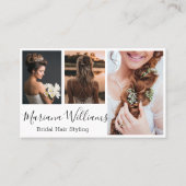 Carte De Visite coiffure chic de mariée style 3 photos collage (Devant)