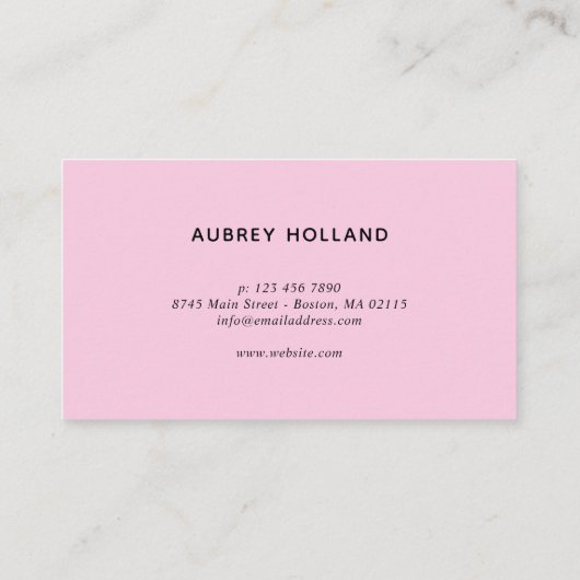 Carte De Visite Coiffure de maquillage de script noir et rose chau (Dos)