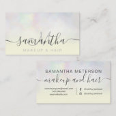 Carte De Visite Coiffure de maquillage jaune foncé nacre moderne (Devant / Derrière)