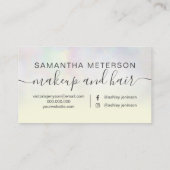 Carte De Visite Coiffure de maquillage jaune foncé nacre moderne (Dos)