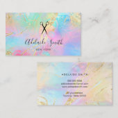 Carte De Visite coiffure effet holographique FAUX (Devant / Derrière)