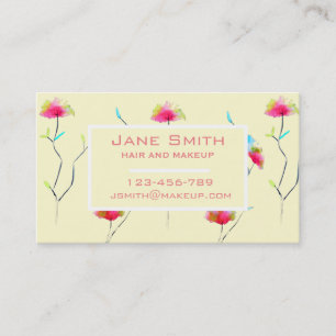 Carte De Visite Coiffure élégante et faire des fleurs rose affaire