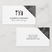 Carte De Visite Coiffure et maquillage Accent de marbre noir (Devant / Derrière)
