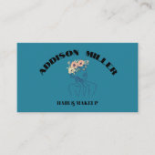 Carte De Visite Coiffure et maquillage de beauté unique et code QR (Devant)