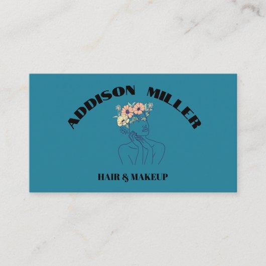 Carte De Visite Coiffure et maquillage de beauté unique et code QR (Devant)