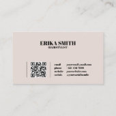 Carte De Visite Coiffure florale féminine Ligne rose Code QR (Dos)