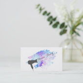 Carte De Visite coiffure moderne bleu grunge chic bar à sec (Debout devant)