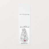 Carte De Visite Coiffure moderne Noir Blanc Vave Cheveux Rose Bow (Extérieur déplié)