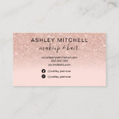 Carte De Visite Coiffure monogramme de la parties scintillant d'or (Dos)