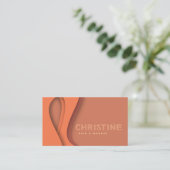 Carte De Visite Coiffure orange moderne et code Qr beauté (Debout devant)