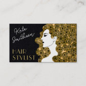 Carte De Visite Coiffure personnalisée QR Code et médias sociaux (Devant)