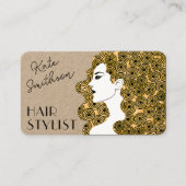 Carte De Visite Coiffure personnalisée QR Code et médias sociaux (Devant)