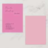 Carte De Visite Coiffure professionnelle sobre rose féminin (Devant / Derrière)