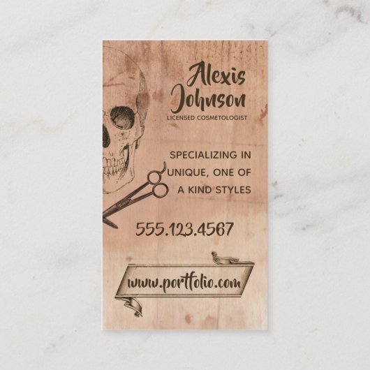 Carte De Visite coiffure punk grunge coiffeur brun coiffeur (Dos)