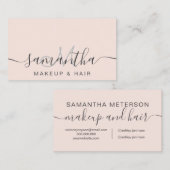 Carte De Visite Coiffure rose roux moderne (Devant / Derrière)