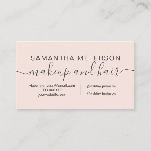 Carte De Visite Coiffure rose roux moderne (Dos)