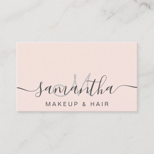 Carte De Visite Coiffure rose roux moderne (Devant)