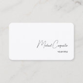 Carte De Visite Coin arrondi Calligraphie professionnelle simple (Devant)