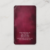 Carte De Visite Coin arrondi Carmine foncée Rouge élégant (Dos)