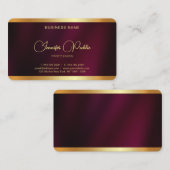 Carte De Visite Coin arrondi du texte or élégant professionnel (Devant / Derrière)