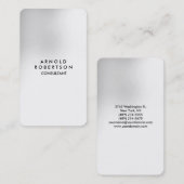 Carte De Visite Coin arrondi gris blanc élégant unique (Devant / Derrière)