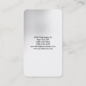 Carte De Visite Coin arrondi gris blanc élégant unique (Dos)