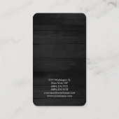 Carte De Visite Coin arrondi Gris Bois Arrière - plan élégant (Dos)