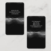 Carte De Visite Coin arrondi gris noir élégant Motif (Devant / Derrière)