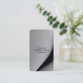 Carte De Visite Coin arrondi gris noir élégant unique (Debout devant)