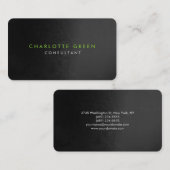 Carte De Visite Coin arrondi gris vert professionnel (Devant / Derrière)