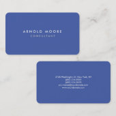 Carte De Visite Coin arrondi Moyen Bleu Professionnel Moderne (Devant / Derrière)