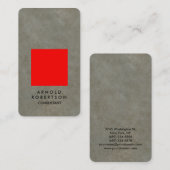Carte De Visite Coin arrondi Mur de pierre gris rouge élégant (Devant / Derrière)