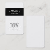 Carte De Visite Coin arrondi Noir Blanc Élégant (Devant / Derrière)