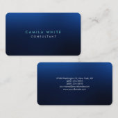 Carte De Visite Coin arrondi Nuit Bleu Élégant professionnel (Devant / Derrière)