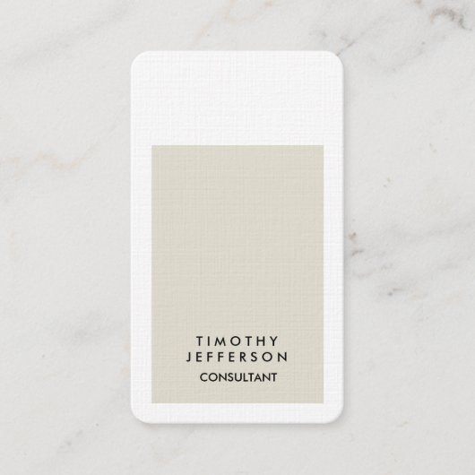 Carte De Visite Coin arrondi Premium Linen élégant moderne (Devant)