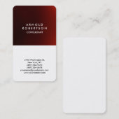 Carte De Visite Coin arrondi Rouge Blanc Élégant (Devant / Derrière)