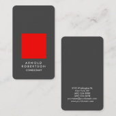 Carte De Visite Coin arrondi Rouge gris élégant (Devant / Derrière)