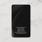 Carte De Visite Coin arrondi Rouge gris noir élégant (Dos)